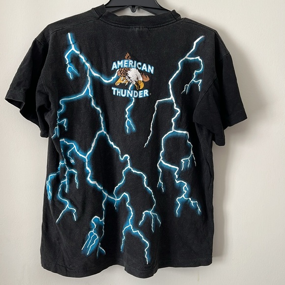 American Thunder Panther Lighting Nature AOP T Shirt Men’s Size L. Vintage 90s - Picture 2 of 8